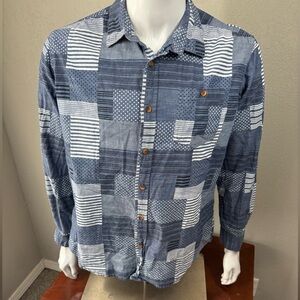 Men's Blue Patchwork Decibel shirt